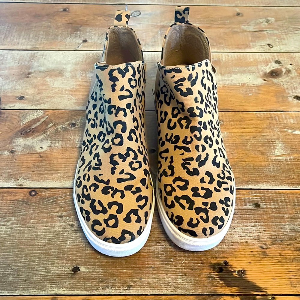 Soda Leaopard Wedge Sneaker